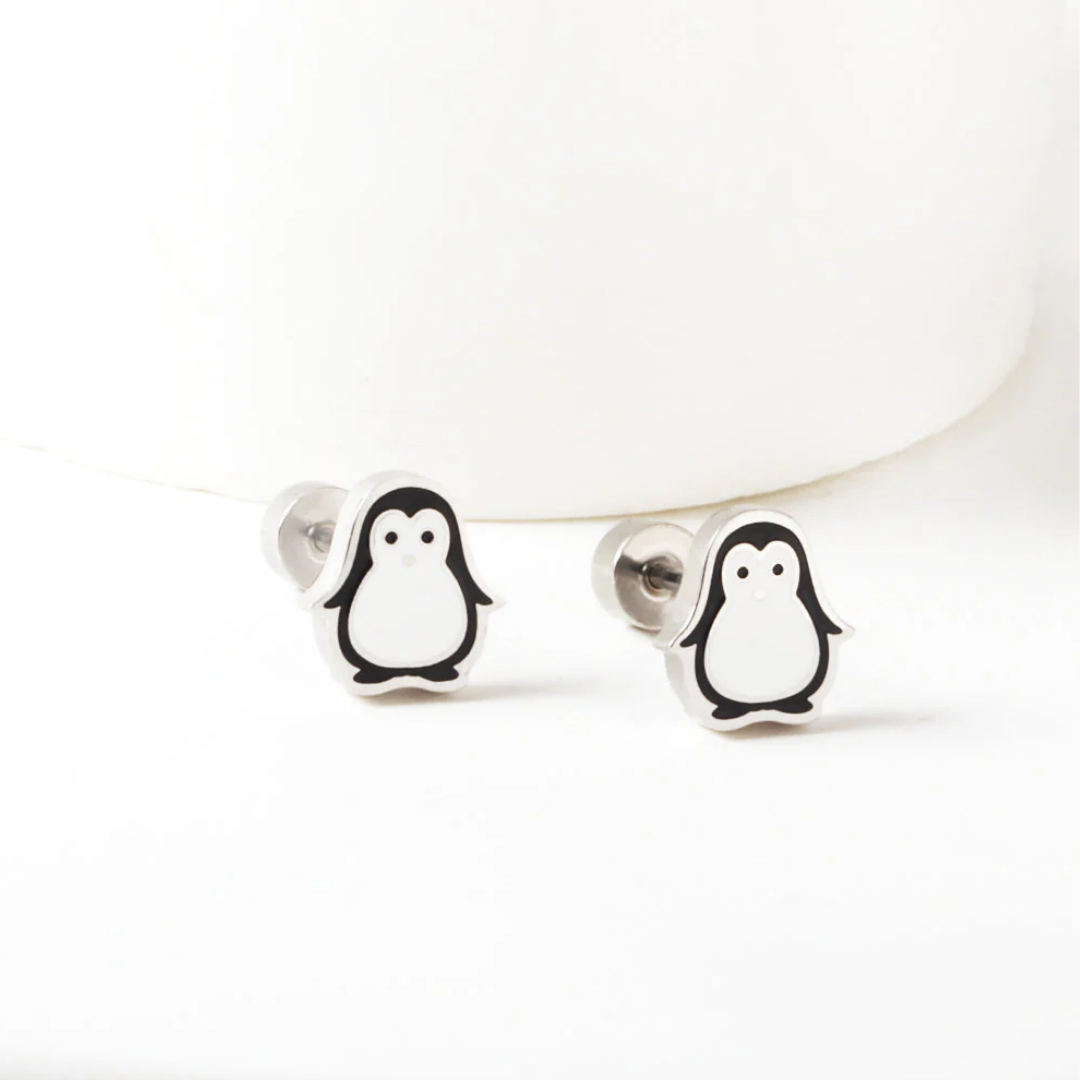 Penguin Flat Back Studs Gold