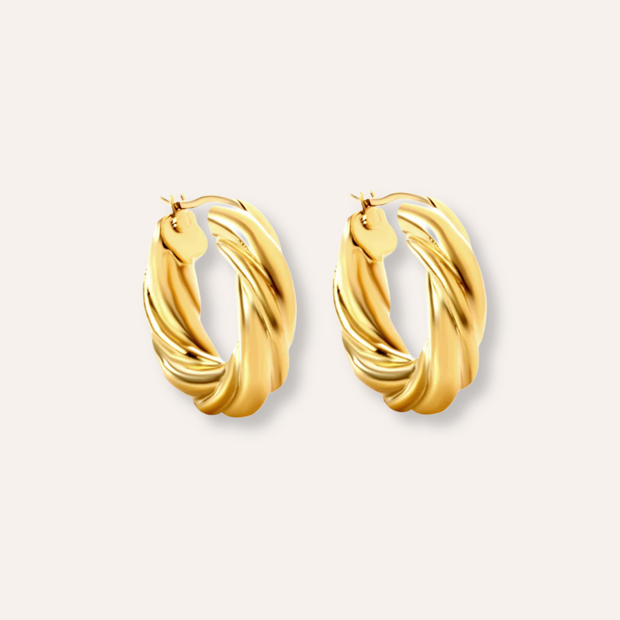 Golden Twist Hoops