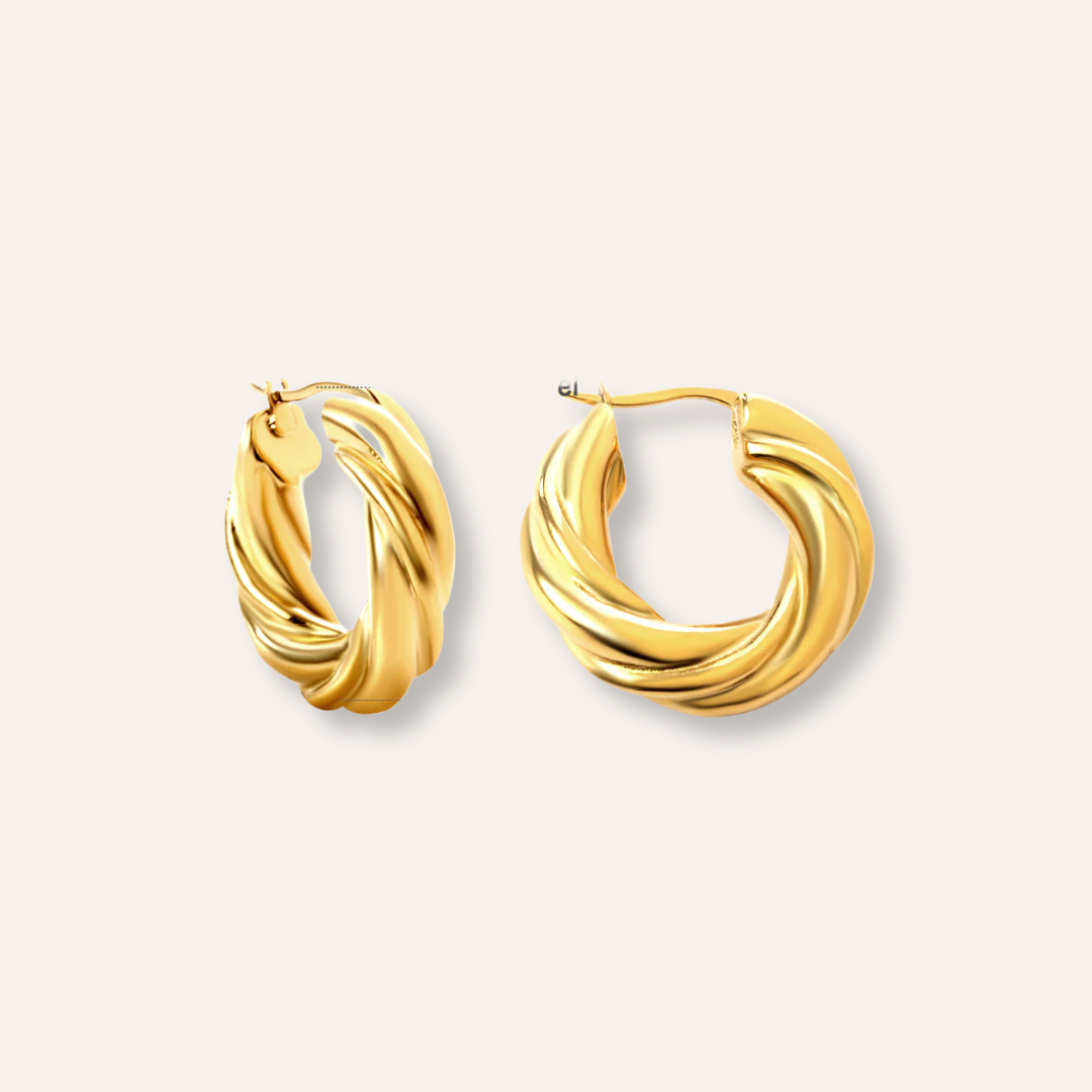 Golden Twist Hoops