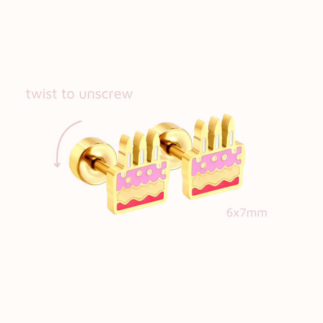 Birthday Cake Flat Back Studs
