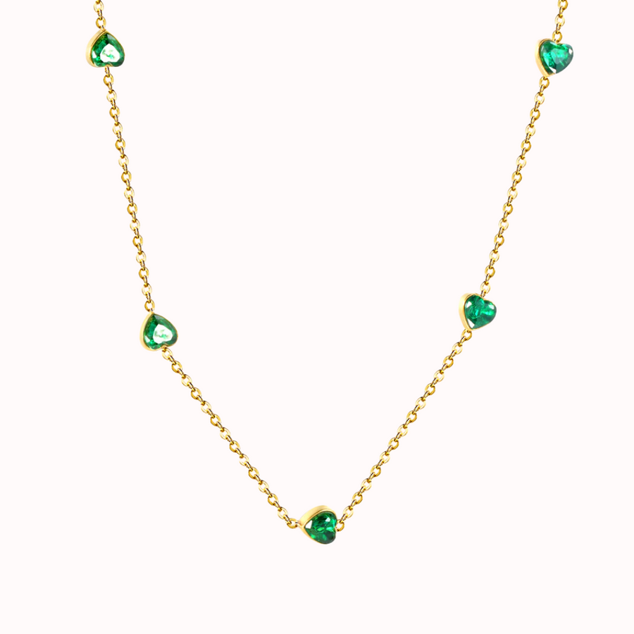Emerald Heart Dainty Necklace