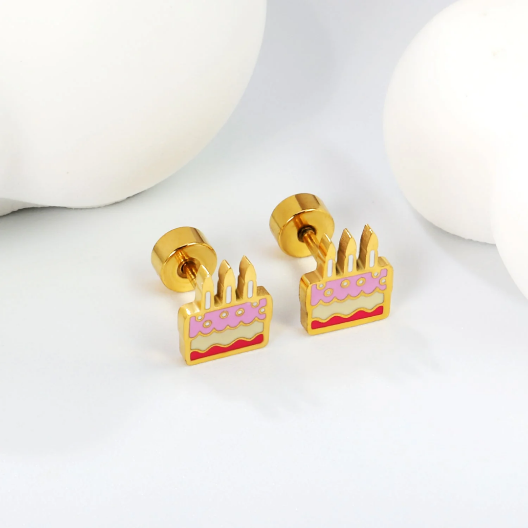 Birthday Cake Flat Back Studs