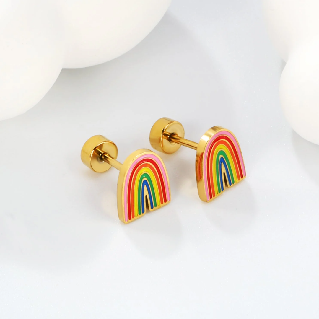 Tall Rainbow Flat Back Studs