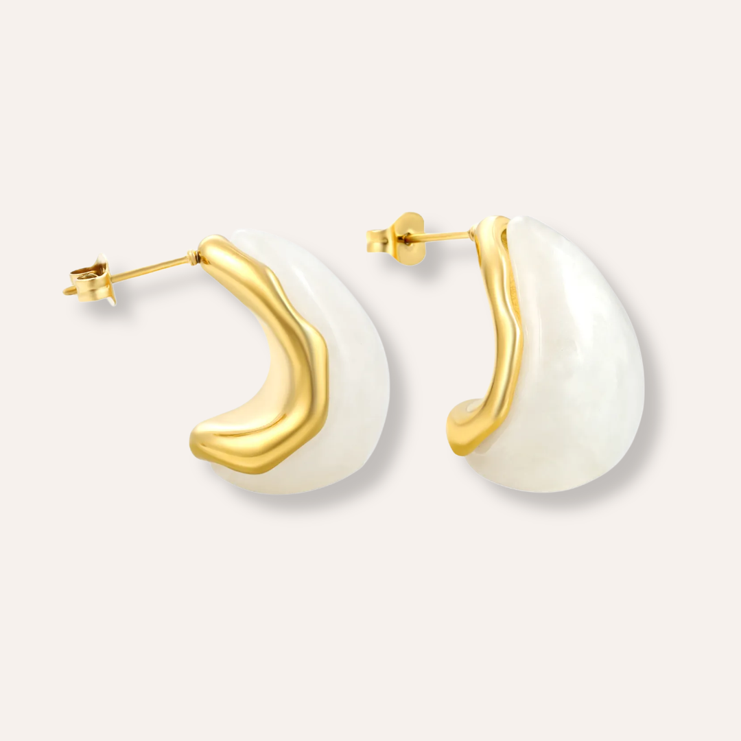 Ivory Teardrop Studs