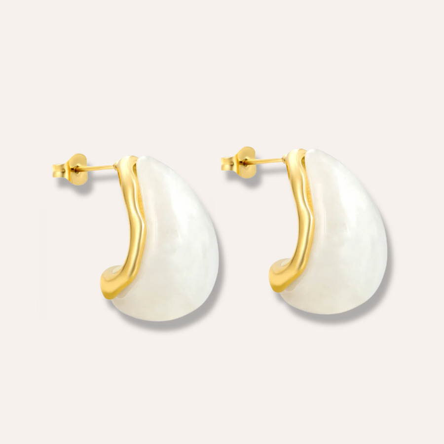 Ivory Teardrop Studs