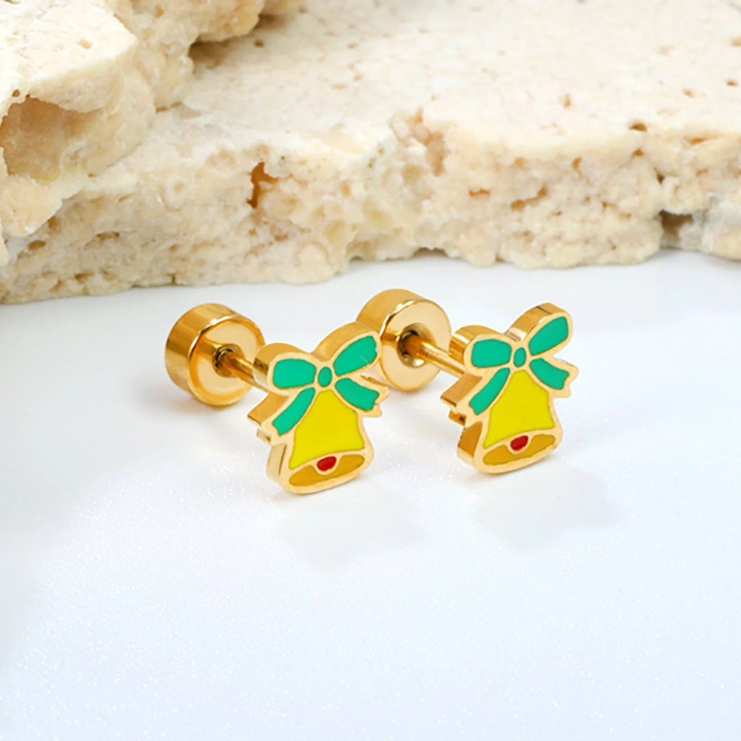 Christmas Bells Flat Back Studs