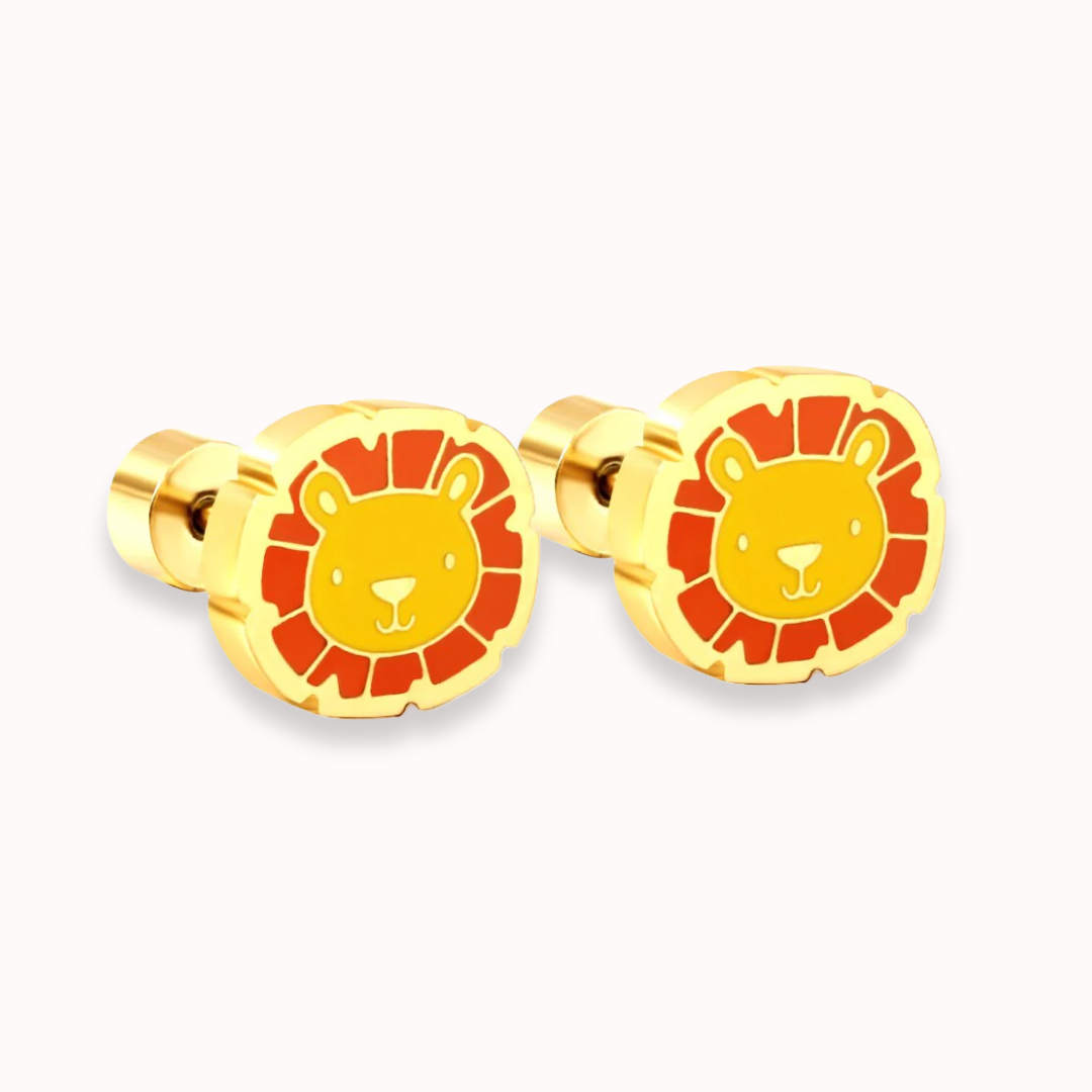 Little Lion Flat Back Studs Gold