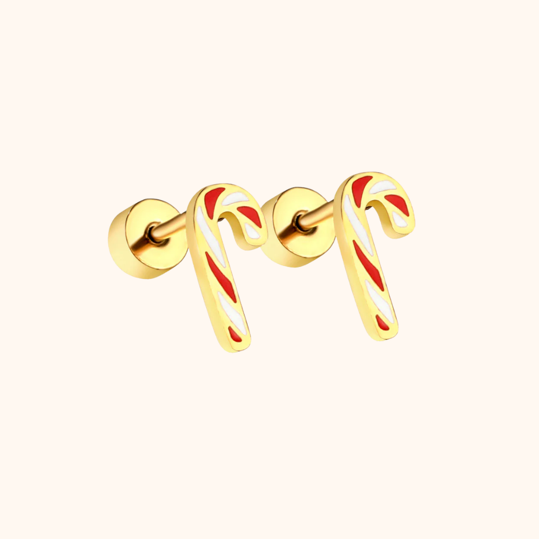 Candy Cane Flat Back Studs
