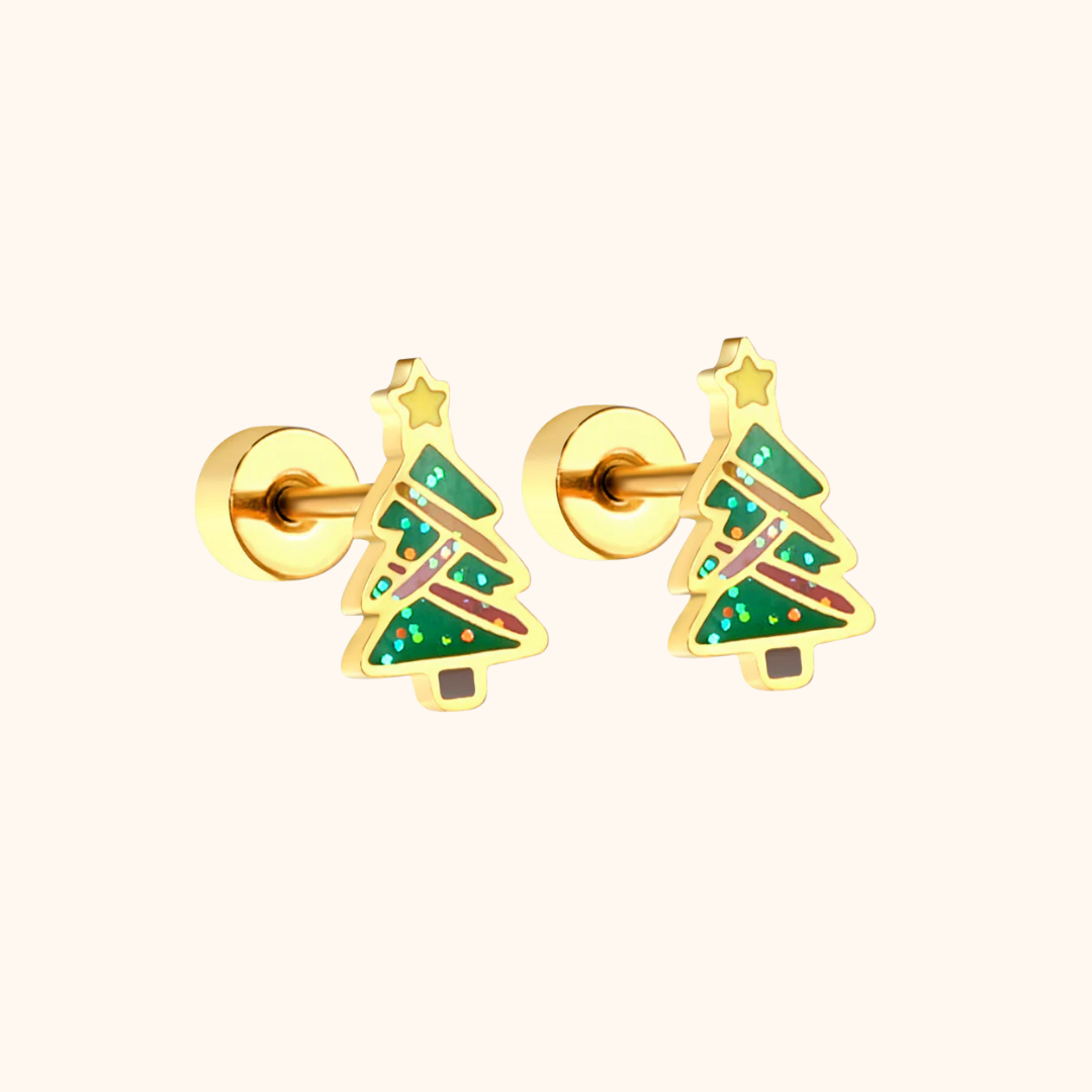 Christmas Tree Flat Back Stud