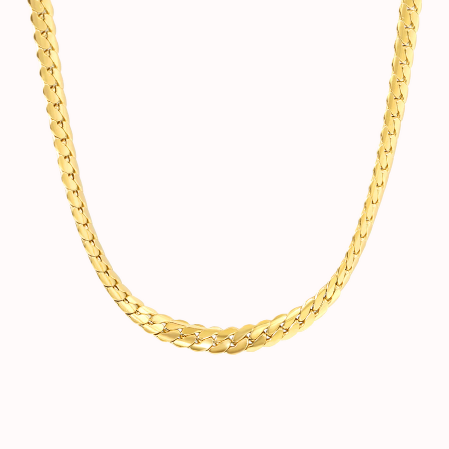 Sleek Gold Curb Chain Necklace