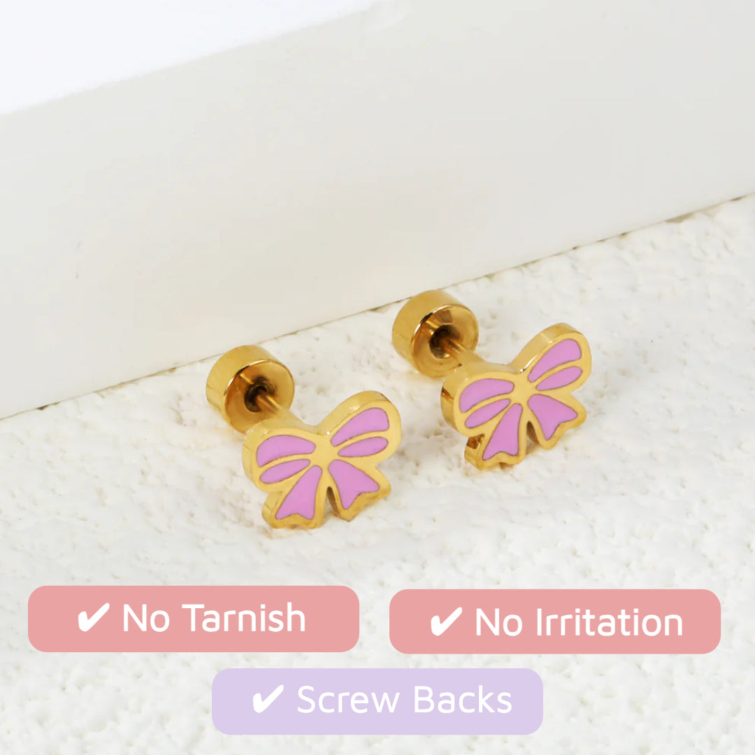 Candy Bow Flat Back Studs