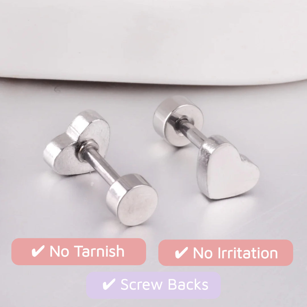 Classic Heart Flat Backs Silver