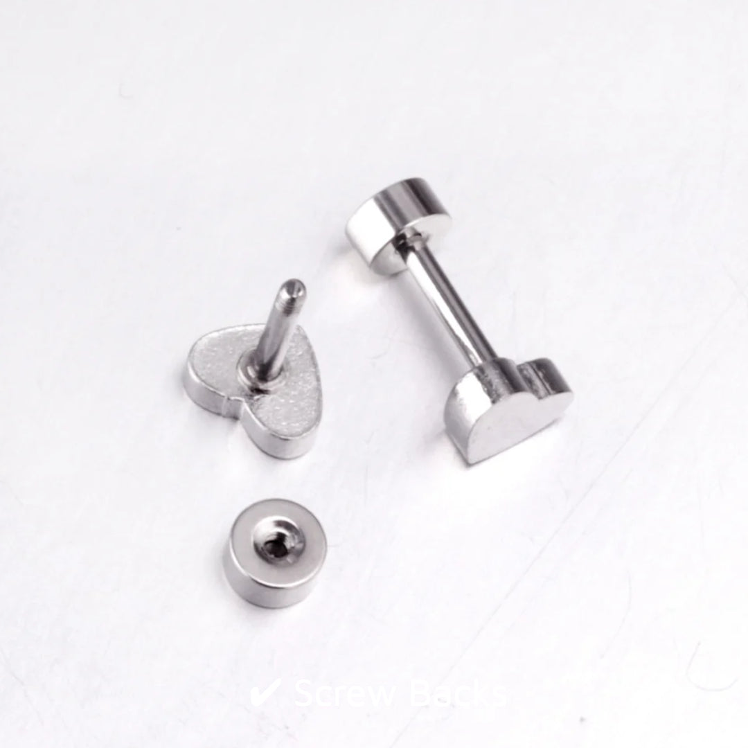 Classic Heart Flat Backs Silver