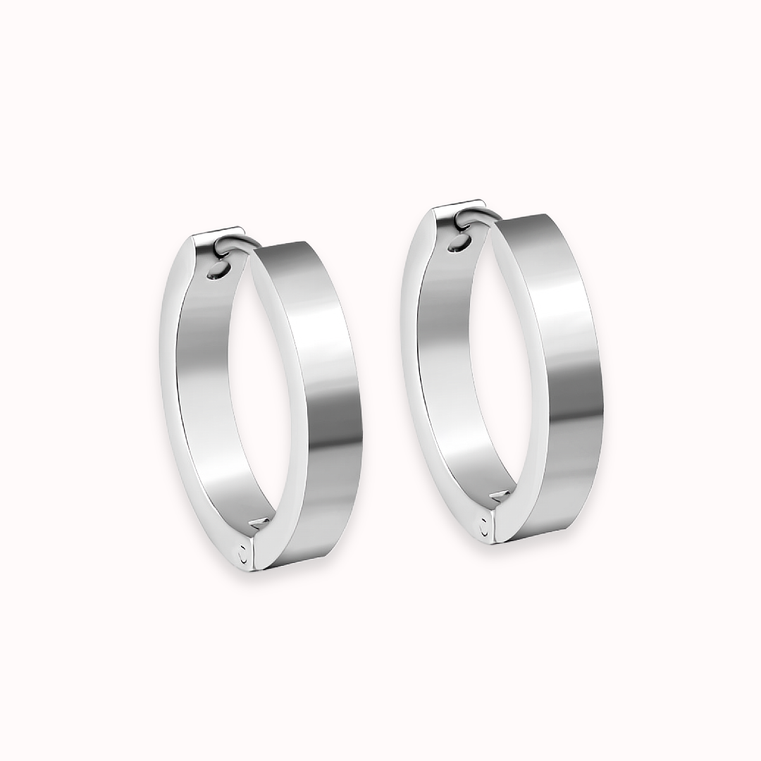Classic Sleek Hoops Silver