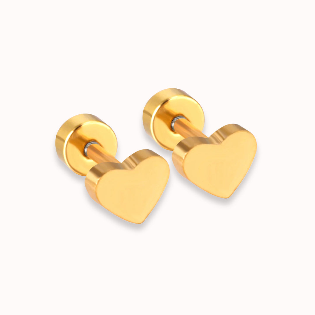 Classic Heart Flat Backs Gold