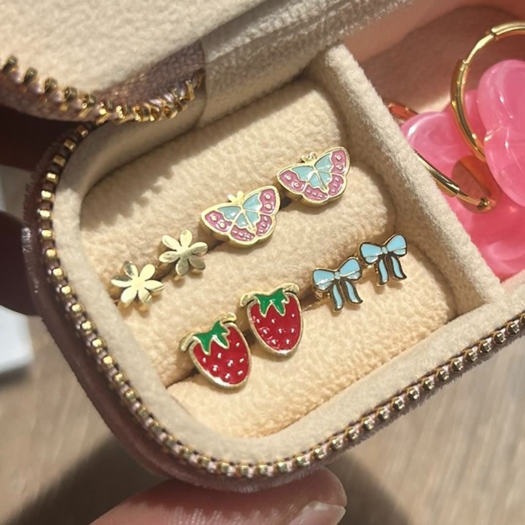Vibrant Butterfly Flat Back Studs Gold