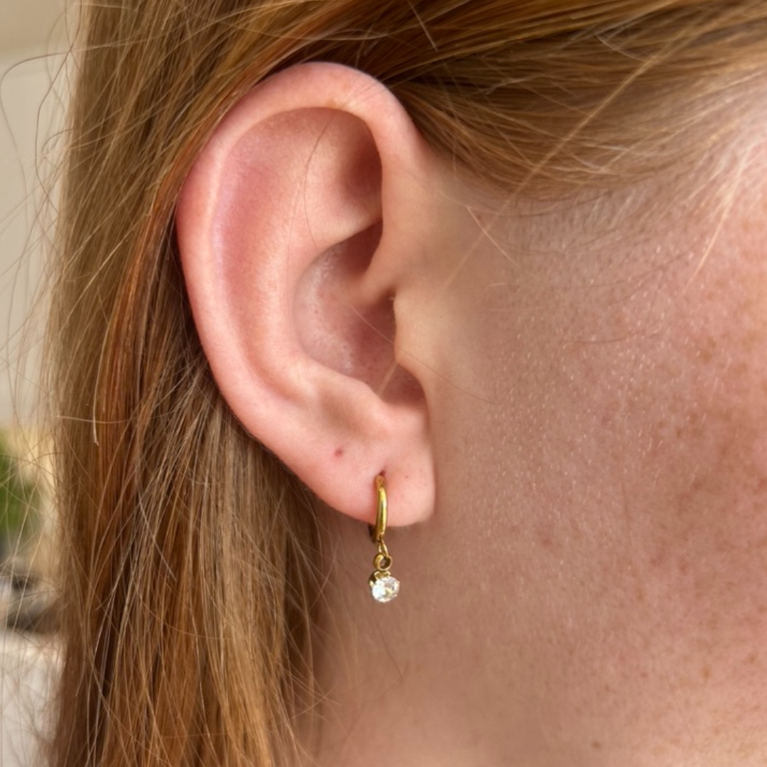 Twinkle CZ Diamond Huggies Gold