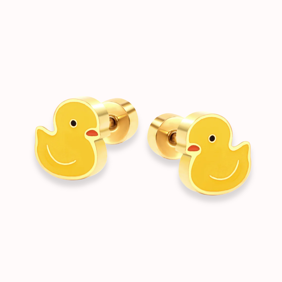 Ducky Flat Back Studs Gold