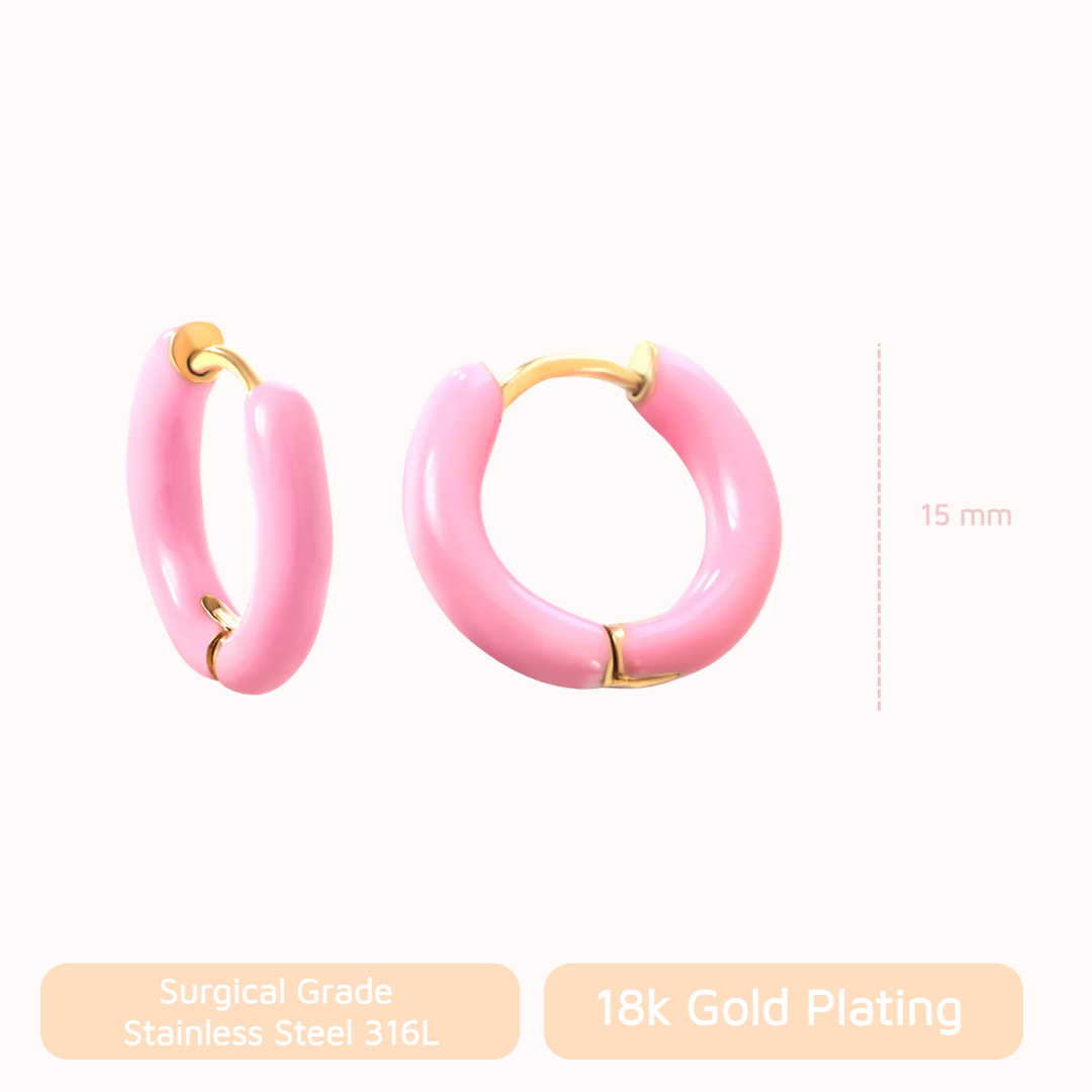 Enamel Pop Hoops White