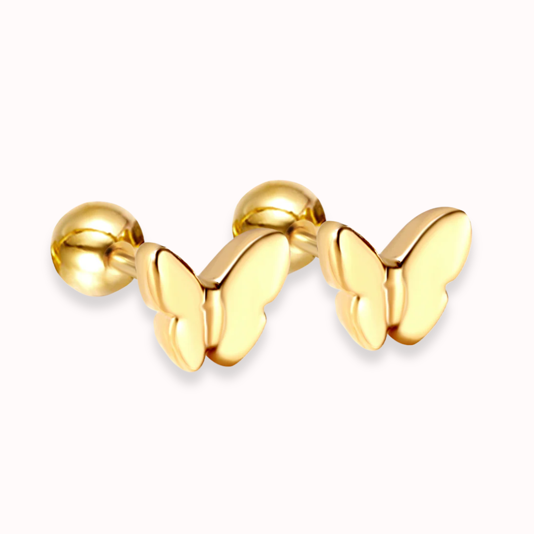 Flutter Screw Back Studs Gold