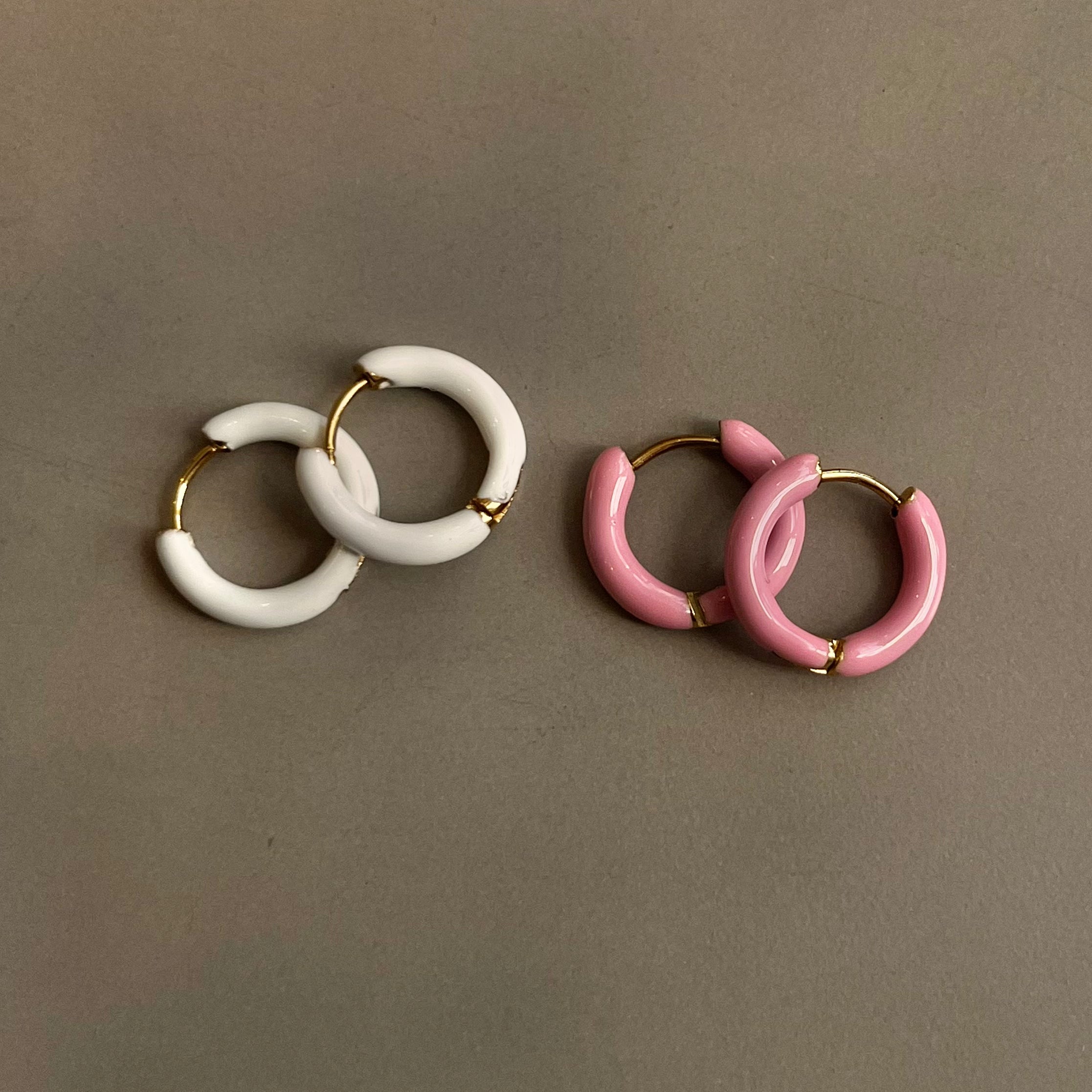 Enamel Pop Hoops Pink