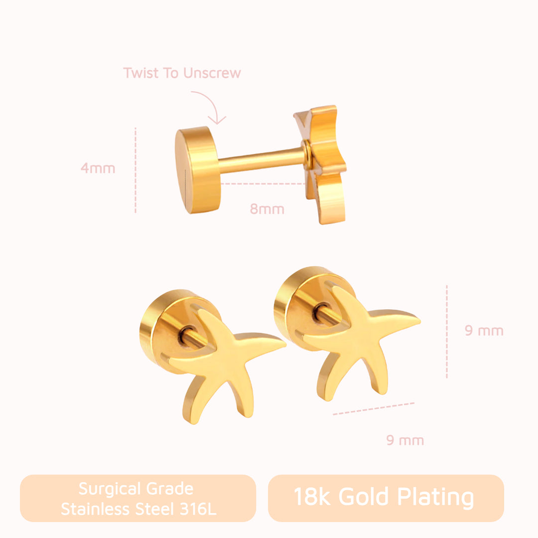Starfish Flat Back Studs