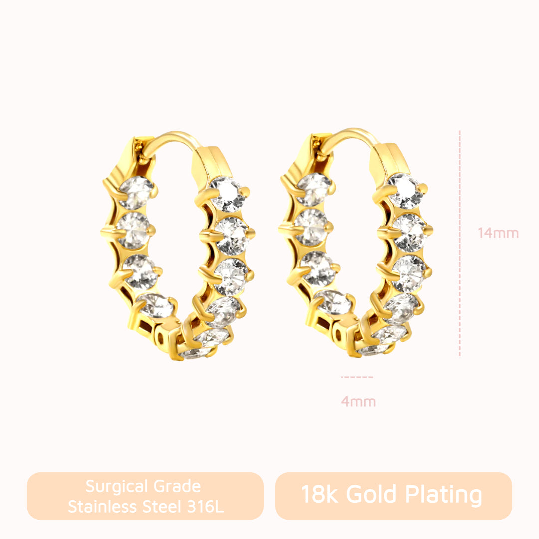 Starlight Spark CZ Diamond Hoops Silver