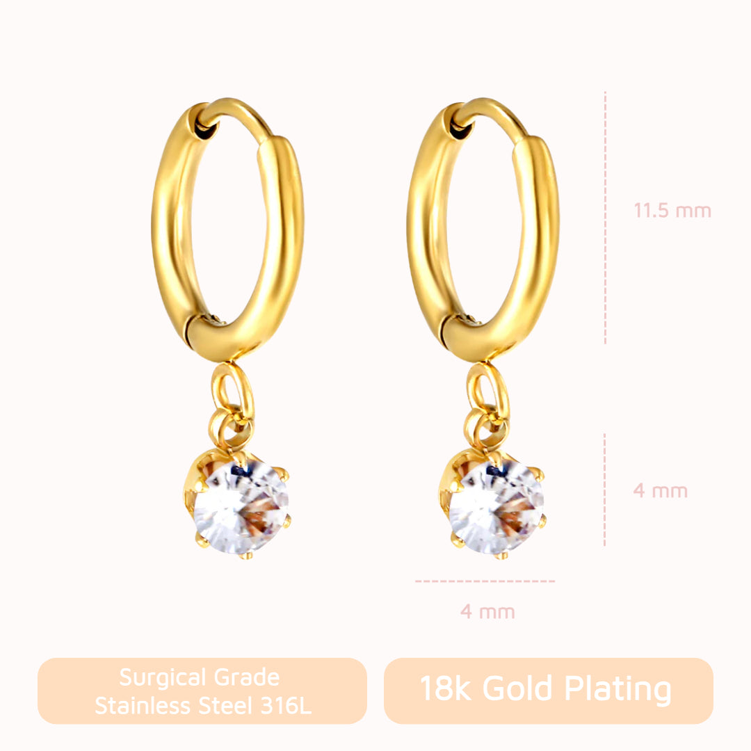 Twinkle CZ Diamond Huggies Gold
