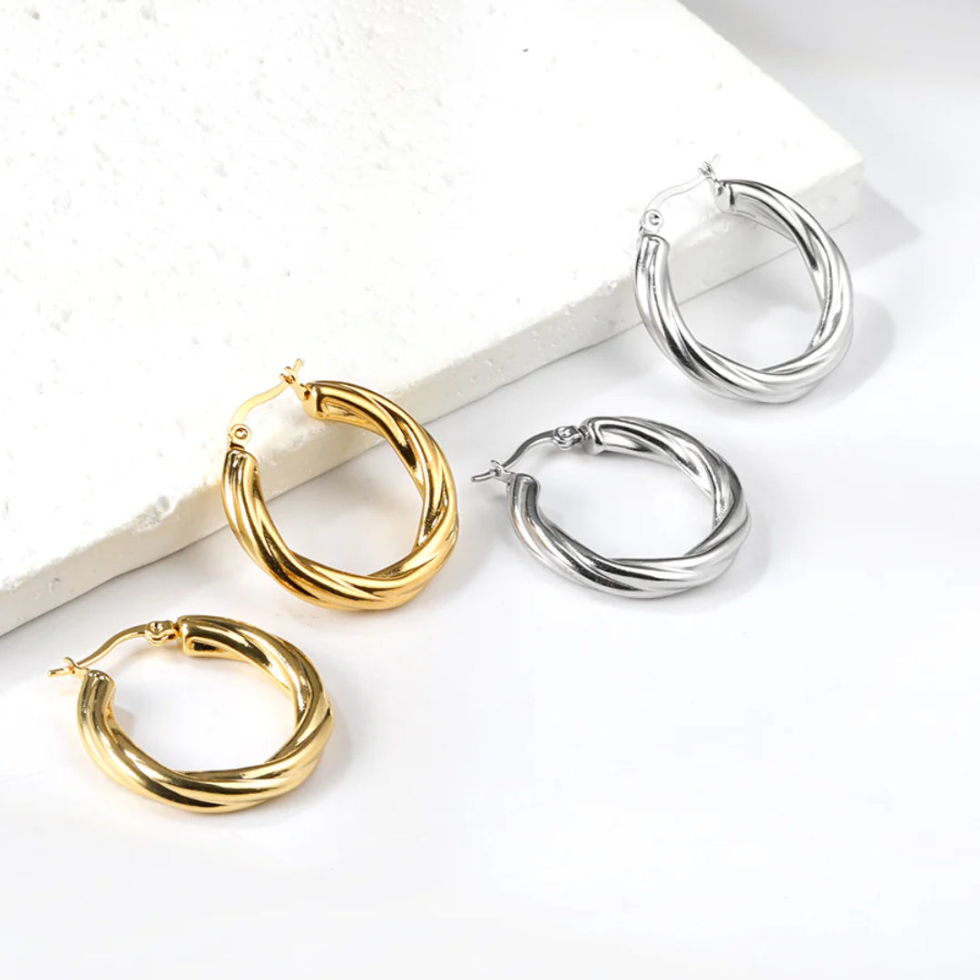 Twisted Hoops Gold