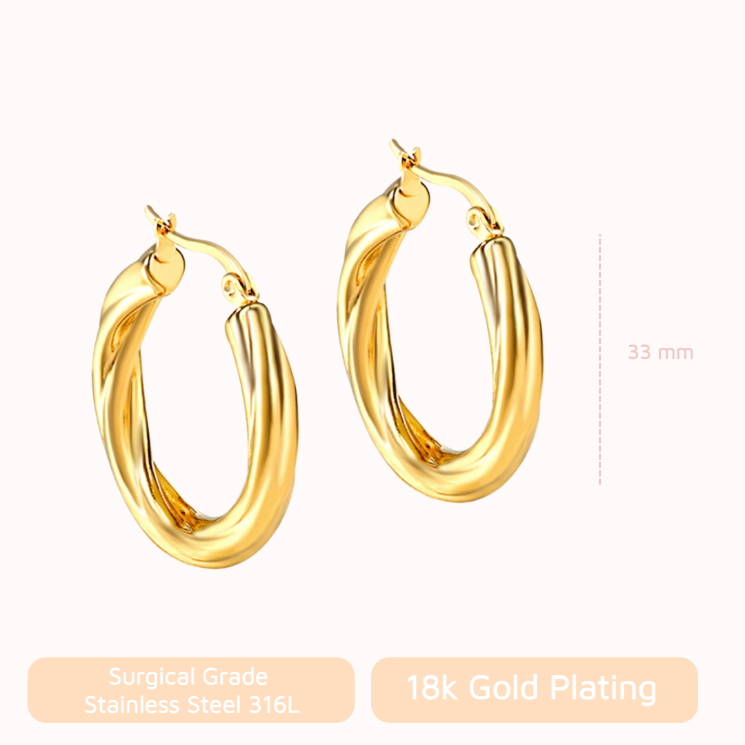 Twisted Hoops Gold