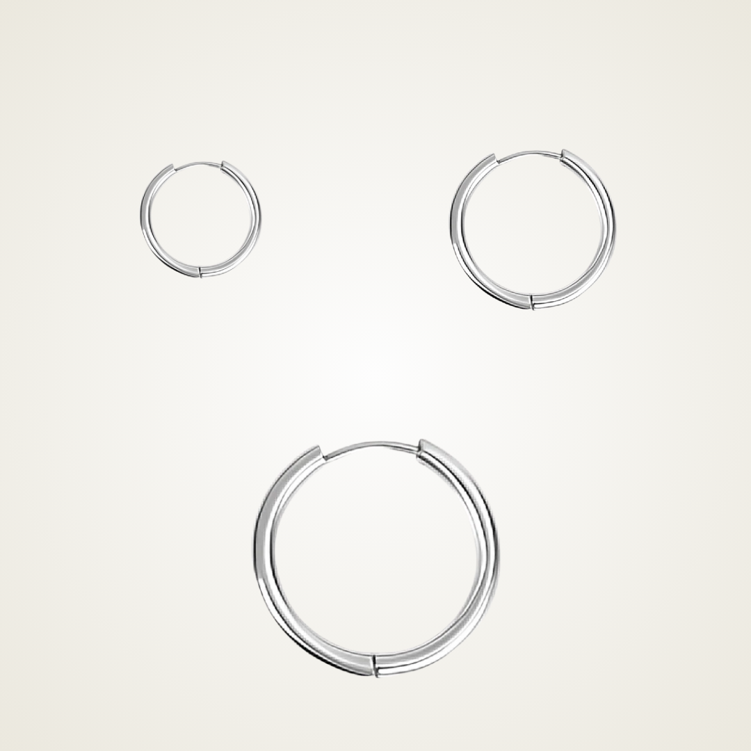 Everyday Hoops Silver Set