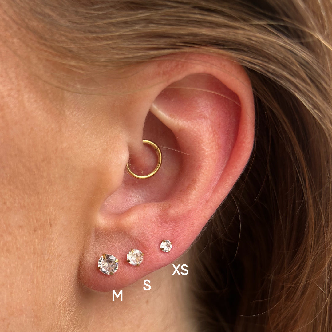 Diamond CZ Flat Back Studs Silver