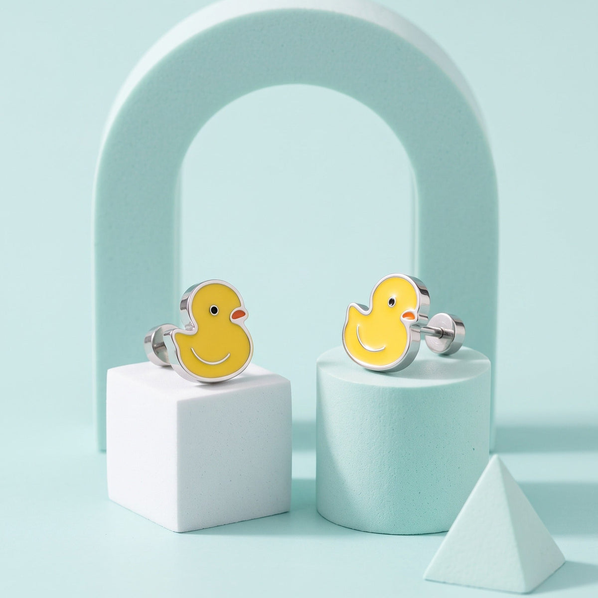 Ducky Flat Back Studs Silver