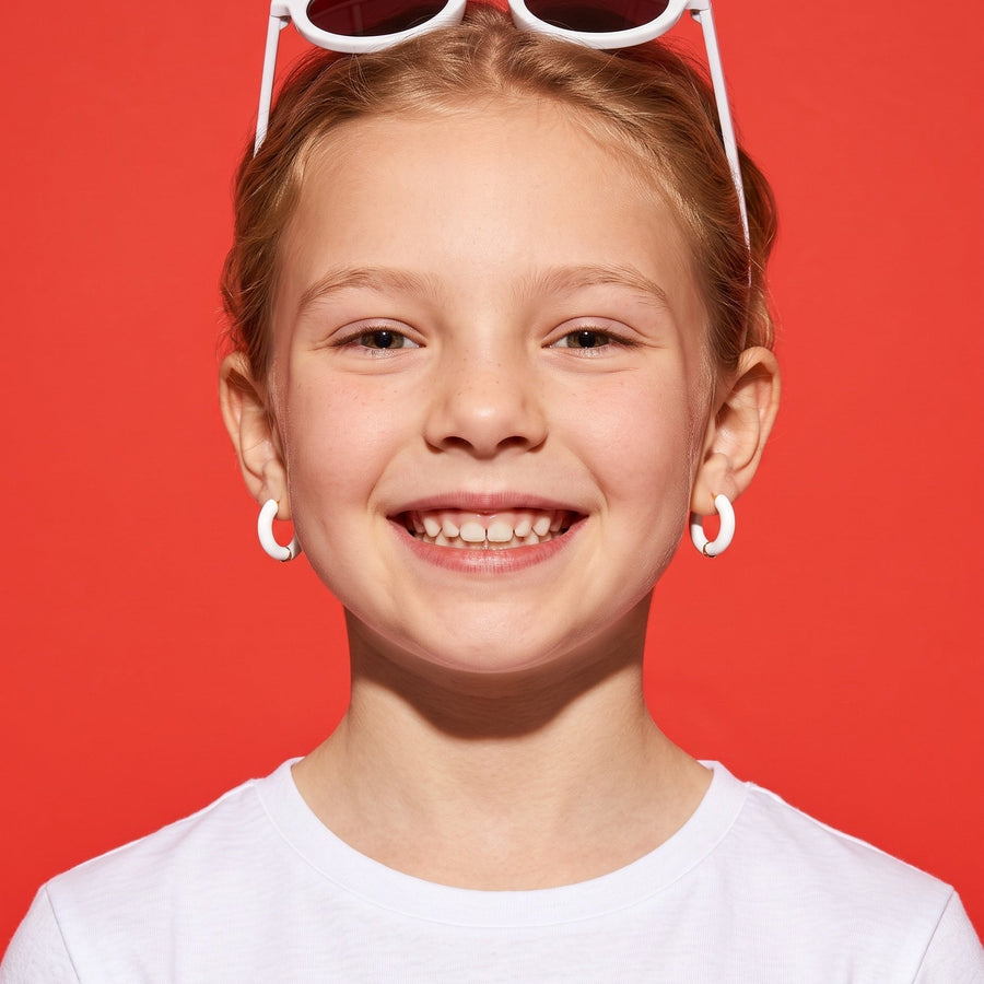 Enamel Pop Hoops White