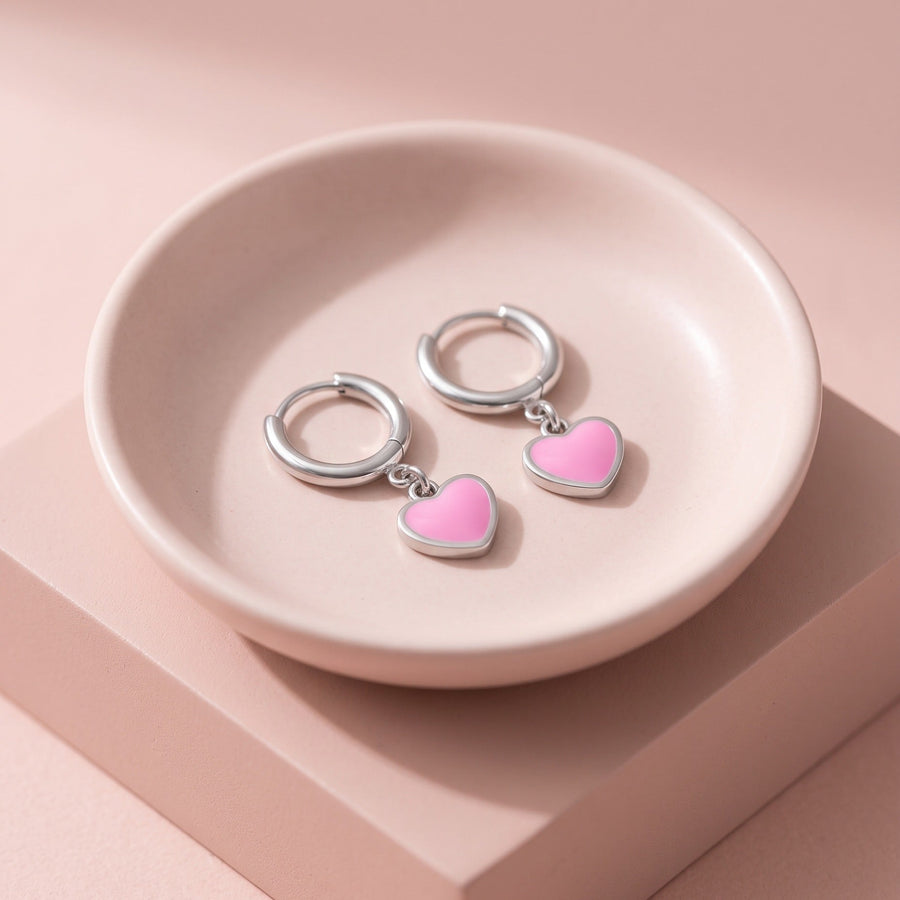 Heart Huggies Silver