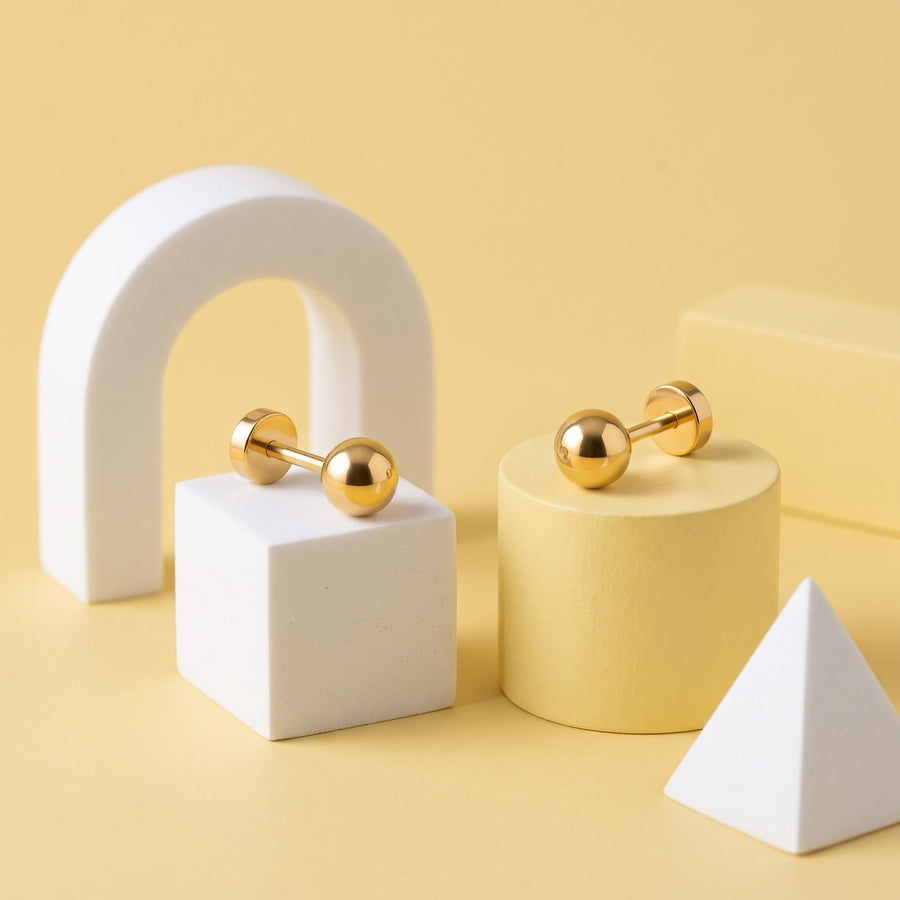 Simple Flat Back Studs Gold