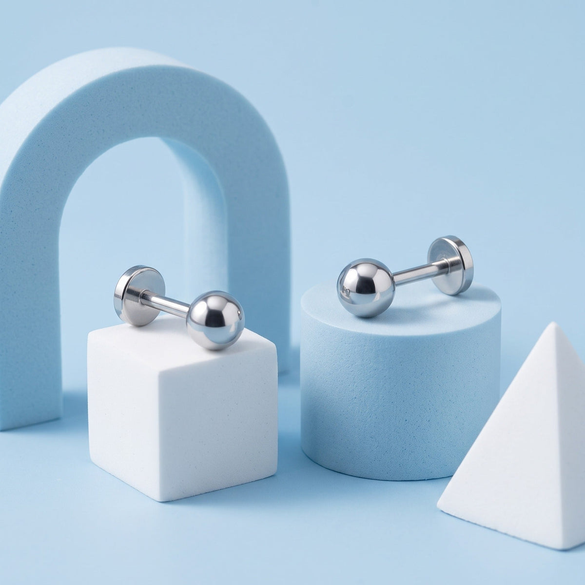Simple Flat Back Studs Silver