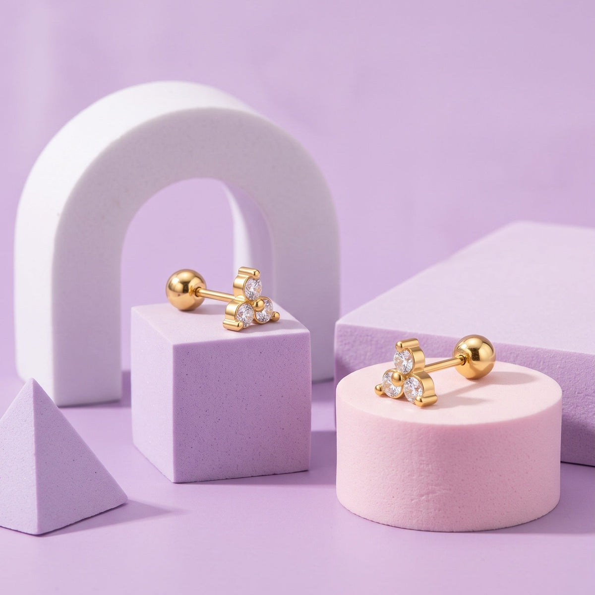Twinkle Trio Screw Back Studs