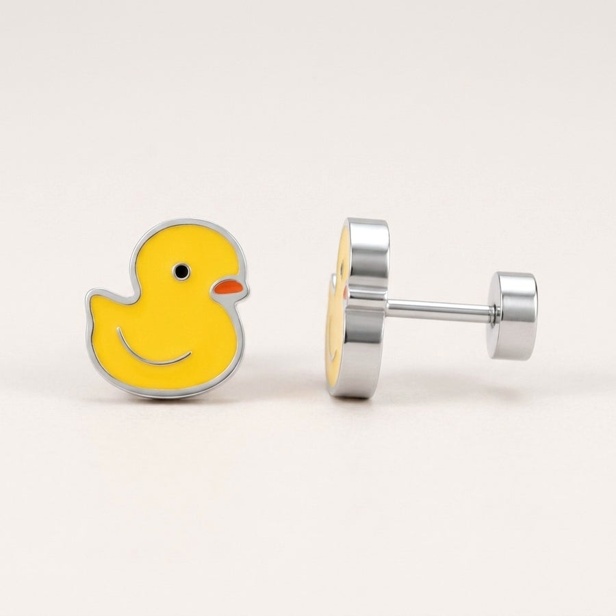 Ducky Flat Back Studs Silver