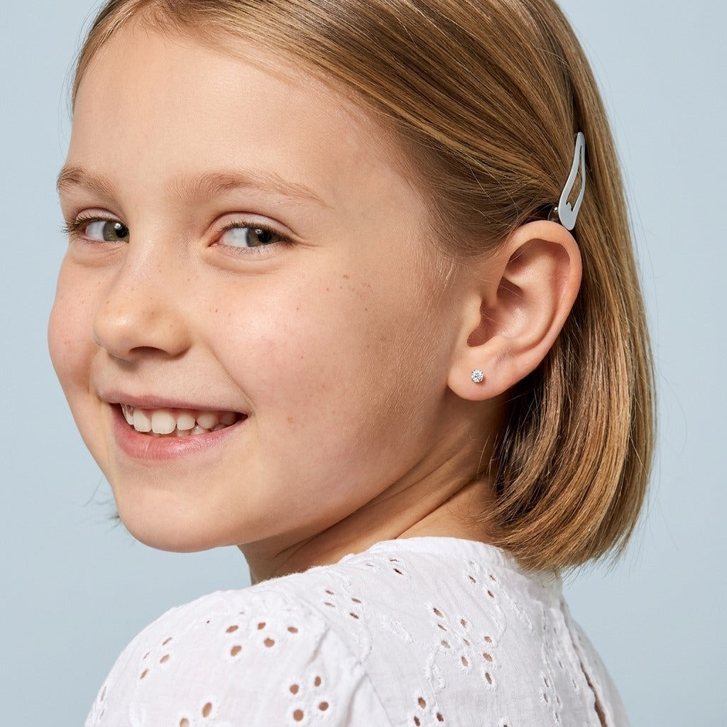 The Birthstone Flat Back Studs Silver