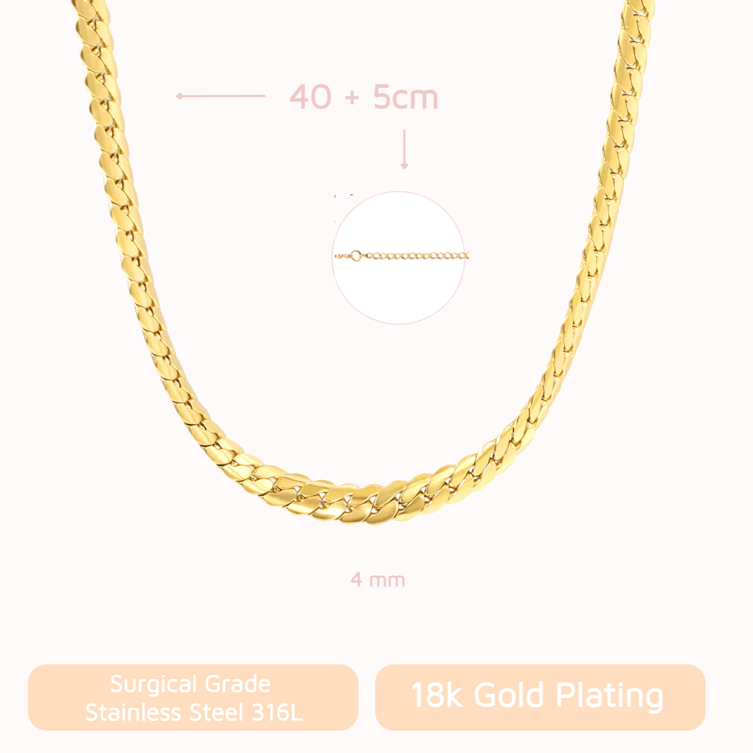 Sleek Gold Curb Chain Necklace