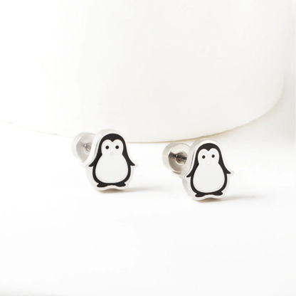 Penguin Flat Back Studs Silver