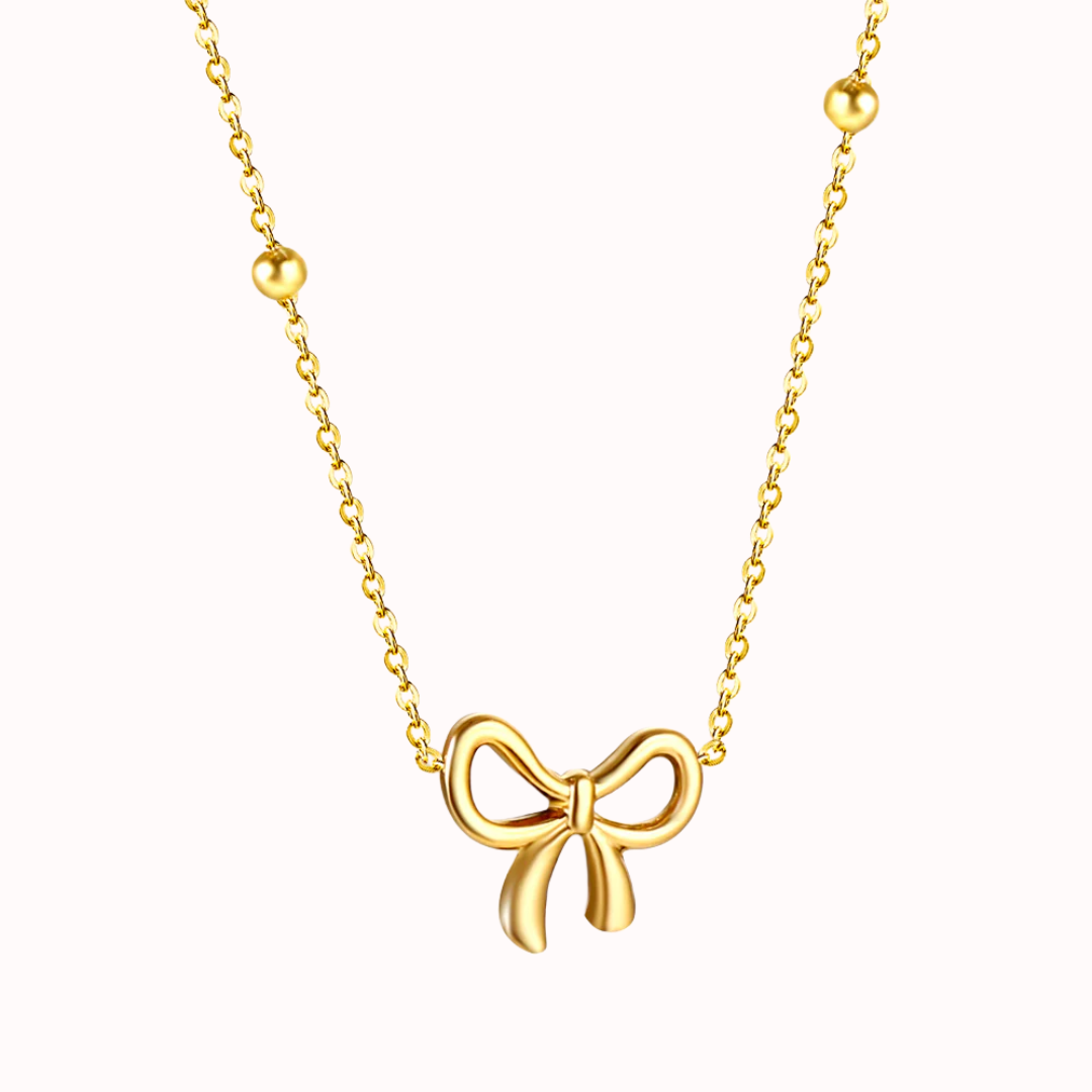 Gold Bow Necklace