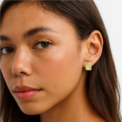Square Wavy Studs