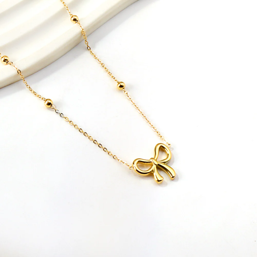 Gold Bow Necklace