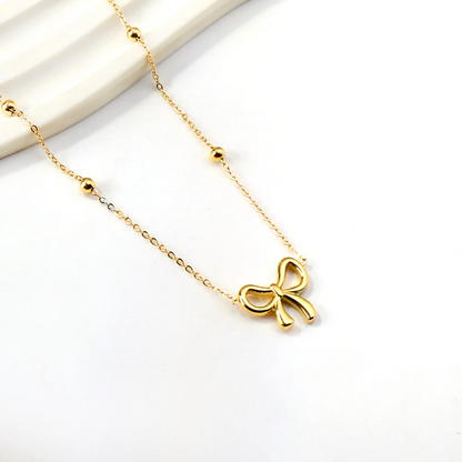 Gold Bow Necklace