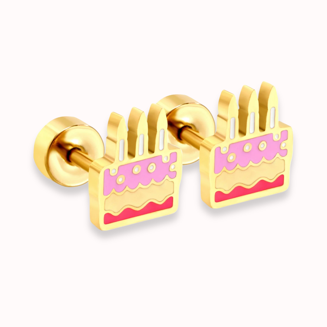 Birthday Cake Flat Back Studs
