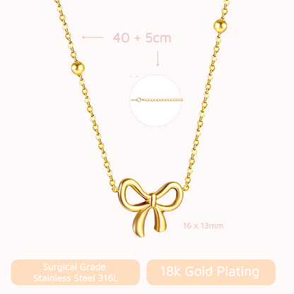Gold Bow Necklace