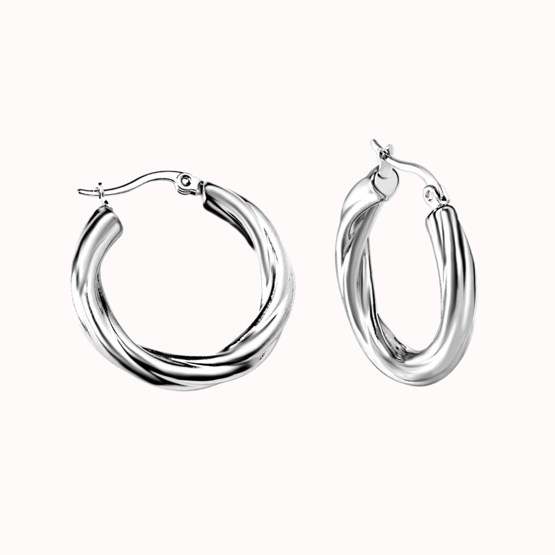 Twisted Hoops Silver