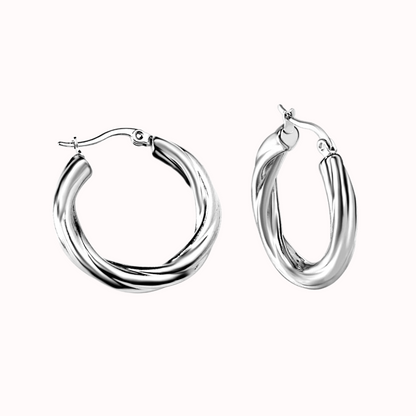 Twisted Hoops Silver